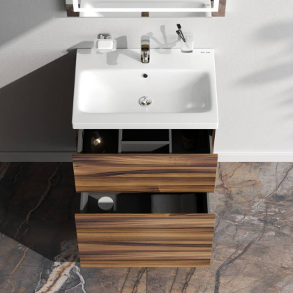 База под раковину напольная с 2 ящиками, 81х60х40,8 см, коричневая, M90FSX0602HF