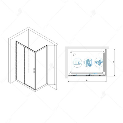 Душевой уголок RGW LE-41-1B (LE-12B + Z-060-2B), RGW 341241189-014