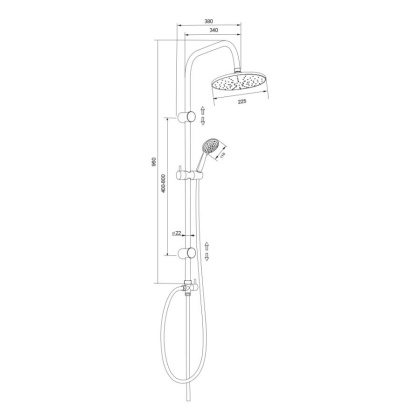 Душевой гарнитур с верхней лейкой, KDC01