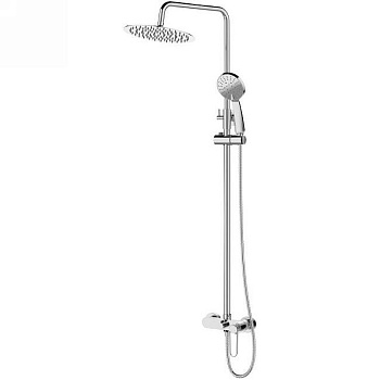 MOMENTO-CD-01 Душевая стойка со смесителем для верхнего и ручного душа, хром