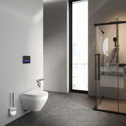 IS100101.701700 Инсталляция MasterFit с клавишей L глянец. белый с подвесным унитазом Spirit V2.0 FlashClean с си