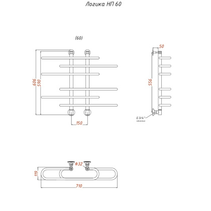 Полотенцесушитель Логика НП 60*60 (ЛЦ9)