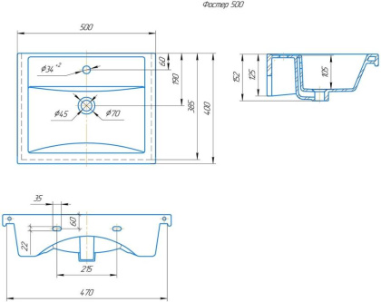 Раковина Kirovit Фостер 50 Раковина Kirovit Фостер 50