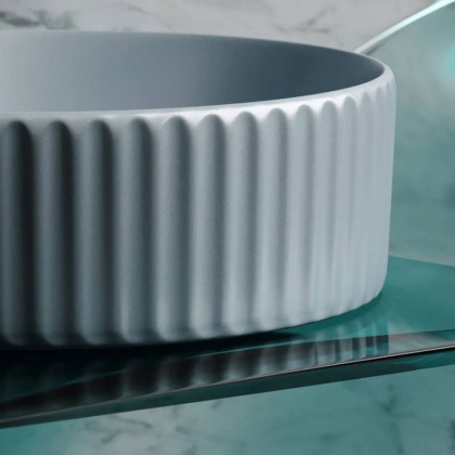 Умывальник чаша накладная круглая (цвет Серо-Голубой Матовый) Element 360*360*115мм