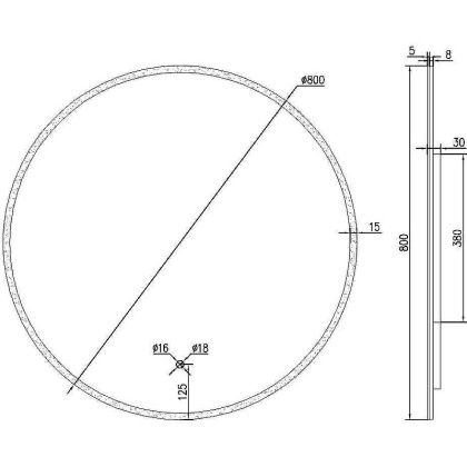 Зеркало для ванной комнаты  SANCOS Sfera D800  c  подсветкой , арт. SF800 Зеркало для ванной комнаты  SANCOS Sfera D800  c  подсветкой , арт. SF800