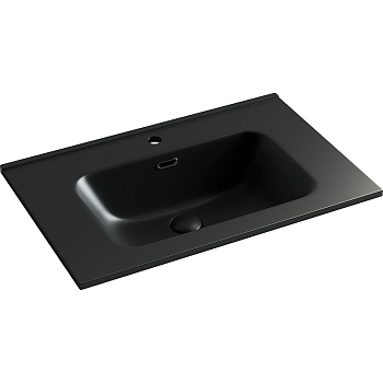 Умывальник накладной прямоугольный (цвет Черный Матовый) Element 710*465*180мм