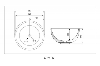 Раковина Abber Bequm 36х36 AC2105