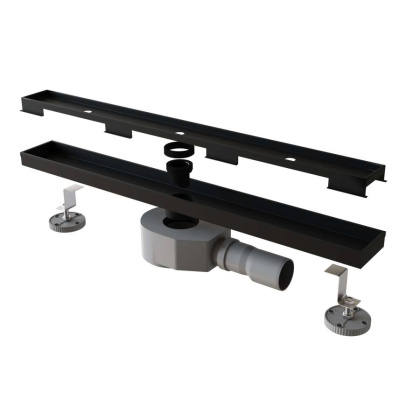 Душевой трап RGW SDR-08B-80 прямой 800 черный Ø 50 мм сифон + ножки, под плитку