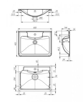 Тумба с раковиной напольная BelBagno ALBANO 60 Bianco Lucido, раковина белая