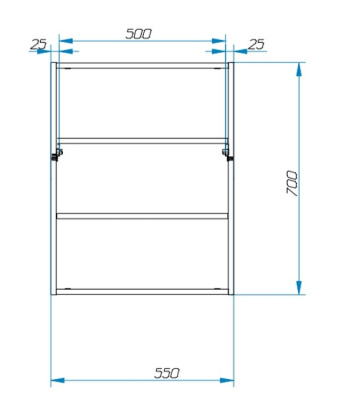 Зеркало-шкаф навесное Monaco (ШхГхВ) 600х130х700