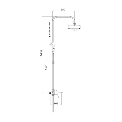 Душевая система Shevanik, латунь S8336 хром
