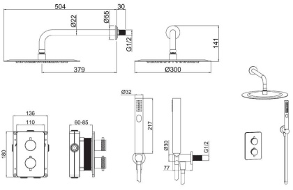 Душевой комплект Allen Brau Priority 5.31013-31 (с внутренней частью) черный матовый Душевой комплект Allen Brau Priority 5.31013-31 (с внутренней частью) черный матовый