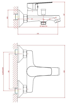 Смеситель для ванны/душа Orange Loop M26-100cr с душевым набором