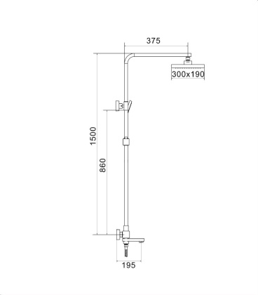 Душевая система латунь хром R1096