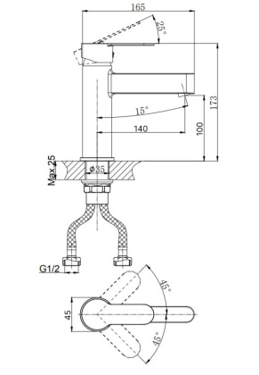 Смеситель для умывальника RUSH Tenerife (TE2835-11)