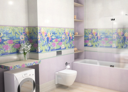 Плитка настенная 11125R Сад Моне белый обрезной 30*60*9(7шт/1,26м2), м2