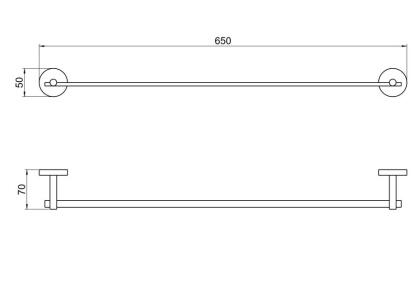 Полотенцедержатель 600 мм AQUATEK, матовый черный AQ4614MB БЕТТА