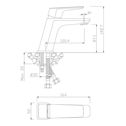 Смеситель д/раковины, ARAGON, арт. 10100AN