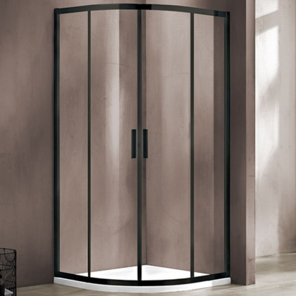 Душевой уголок Garda VSQ-1G900CLB, 900*900, черный, стекло прозрачное