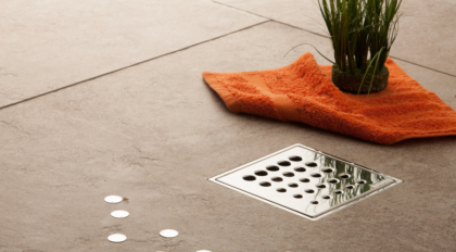 13000072 Точечный трап 150х150 мм CONFLUO STANDARD DROPS 1 MASK, металл с перфорацией Drops (Капли), с рамкой Исполнение: Хром 