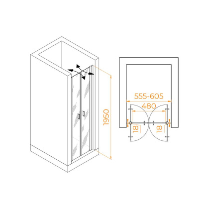 Душевая дверь RGW PA-104B, RGW 060810406-14