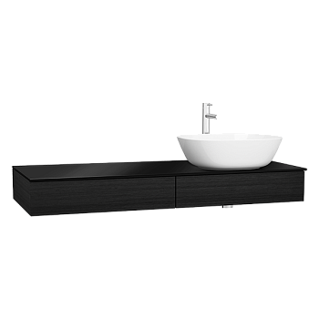 Модуль 120 см под раковину с выдвижным ящиком, правосторонний, черный дуб