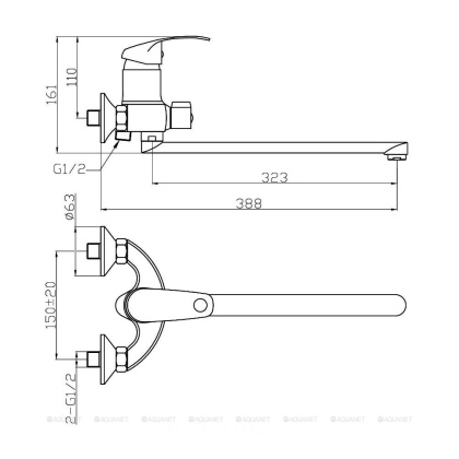 Смеситель для ванны/душа Agger Glad A1521100