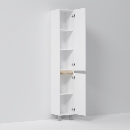 M85ACSR0306WG X-Joy, шкаф-колонна, напольный, правый, 30 см, двери, цвет: Белый, глянец