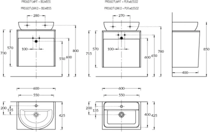 Тумба PRO подвесная 1 ящик 60, дуб Орегон PRO.60.1\OAK.O Тумба PRO подвесная 1 ящик 60, дуб Орегон PRO.60.1\OAK.O
