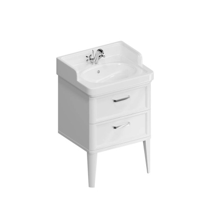 PO.M.60.2\WHT Тумба POMPEI напольная с 2 ящиками 60, белая глянцевая