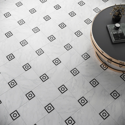 Декор Фрагонар наборный чёрный 9,9x9,9x0,9