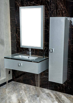 Столешница стекло 100см моноблок Серебро Lucido Столешница стекло 100см моноблок Серебро Lucido