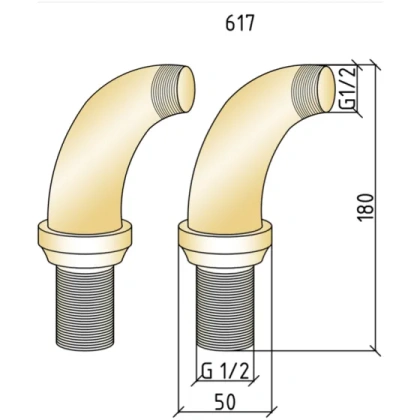 Уголки для смесителя на борт ванны BRILLANTE (пара)