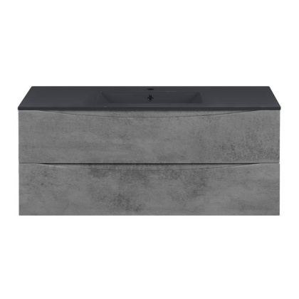 База под керамическую раковину Mia 1200 подвесная, 2 выкатных ящика soft close, Beton