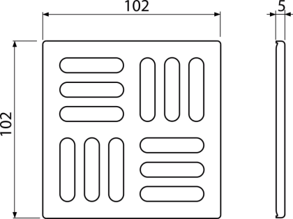 Решетка 102×102 мм нержавеющая сталь AISI 316L
