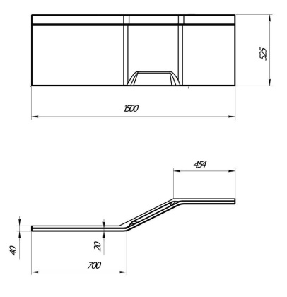 Фронтальная панель 150 см Creto Karmen П15075KAR-L белая