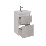 Тумба Lemark COMBI 45см под 1 раковину, подвесная/напольная, 2 ящика, цвет фасада: Бетон, цвет корпуса: Белый глянец