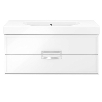 Тумба CANALETTO подвесная с ящиками 100, белая глянцевая