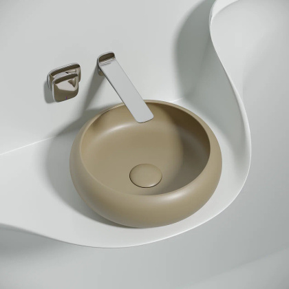 Умывальник чаша накладная круглая (цвет Капучино Матовый) Element 360*360*120мм