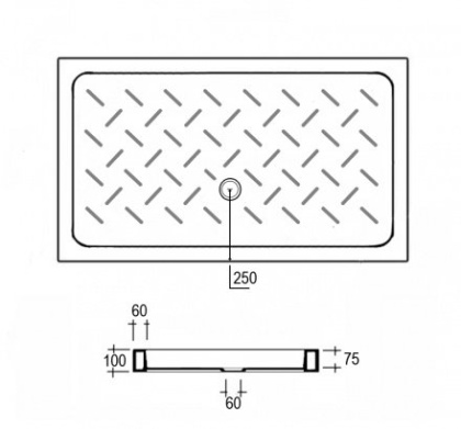 Душевой поддон RGW CR-148 80 x 140 см, прямоугольный, керамический, белый, 19170384-01