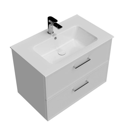 Тумба PIANO Classic подвесная 75 см, 2 ящика, ясень белый матовый PIA.CL.75\WHT.M