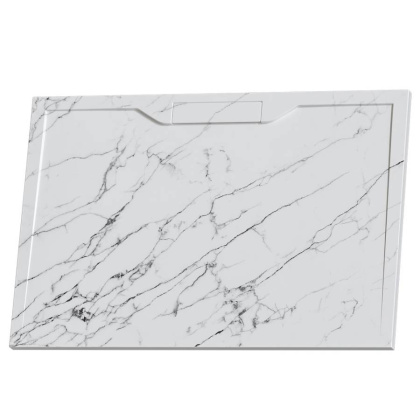 Душевой поддон прямоугольный RGW STE MW Белый мрамор  900x1000