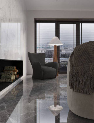 Керамический слэб TUNDRA GRIS LUMINOUS 2800х1200х6мм, Double Polished Керамический слэб TUNDRA GRIS LUMINOUS 2800х1200х6мм, Double Polished