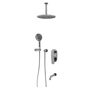 A175868 Встраиваемый комплект для ванны с верхней душевой насадкой, лейкой и изливом Wasserkraft