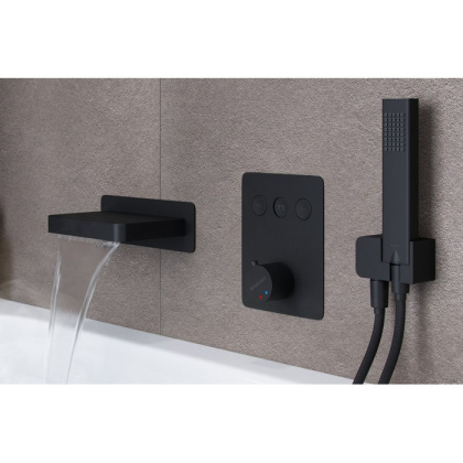 Термостатическая душевая система скрытого монтажа EXCELLENT Krotos AREX.SET.8046BL (черный мат) Термостатическая душевая система скрытого монтажа EXCELLENT Krotos AREX.SET.8046BL (черный мат)