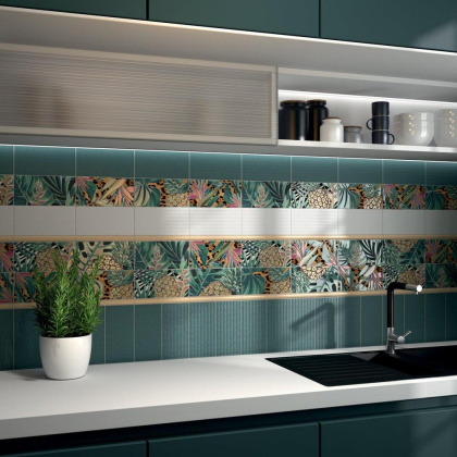 Декор HGD\A492\19056 Пальмейра флора 9,9см*20см*6,9мм (1уп/36шт/0,712м2) Ткань, шт