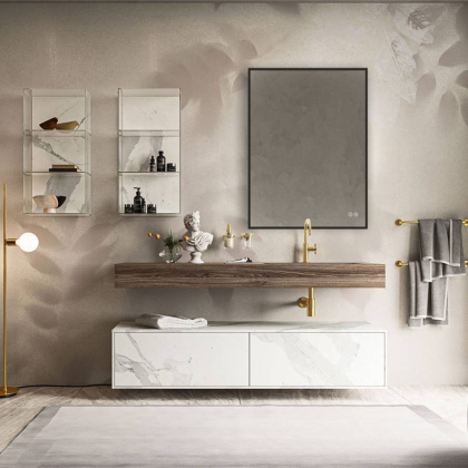 Зеркало LED VLM-3VN600B-2 600х800 c сенсорным выключателем и диммером, антизапотевание Зеркало LED VLM-3VN600B-2 600х800 c сенсорным выключателем и диммером, антизапотевание