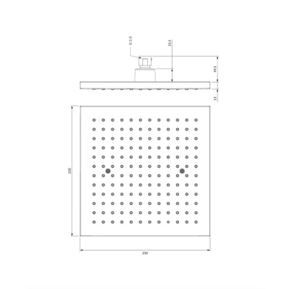 Верхний душ OMNIRES 25х25 см WGR225CR (хром) Верхний душ OMNIRES 25х25 см WGR225CR (хром)