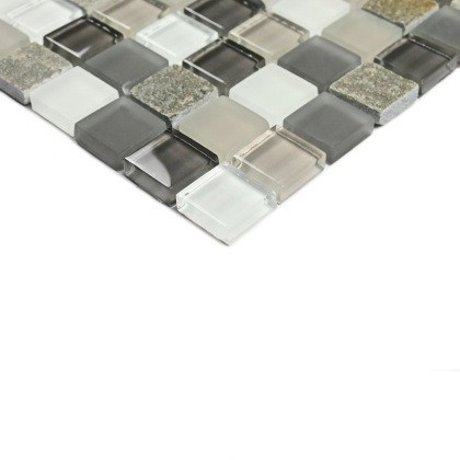 Мозаика стеклянная с камнем Styl  time-23 (чип 8*23*23) 300*300(11шт.-0.99м2), м2 Мозаика стеклянная с камнем Styl  time-23 (чип 8*23*23) 300*300(11шт.-0.99м2), м2