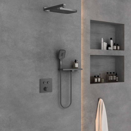 Душевой комплект VSFW-4211RGM встраиваемый, 2 режима, вороненая сталь